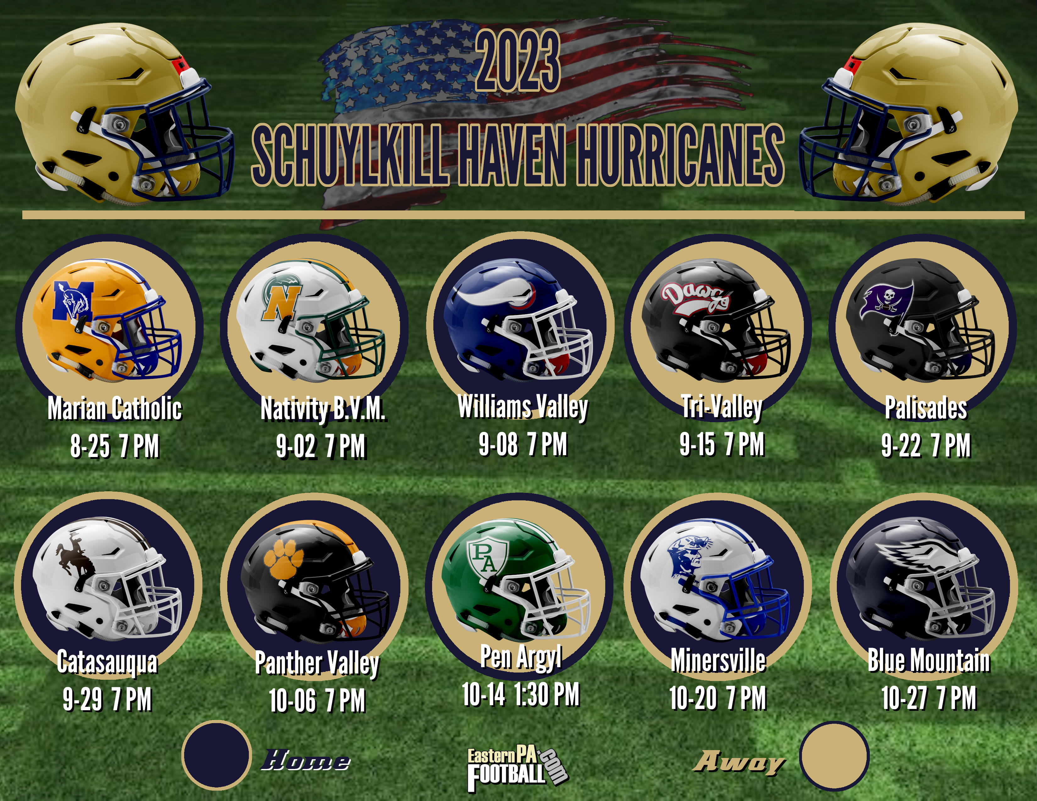 Schuylkill Haven Hurricanes - Varsity Football Schedule