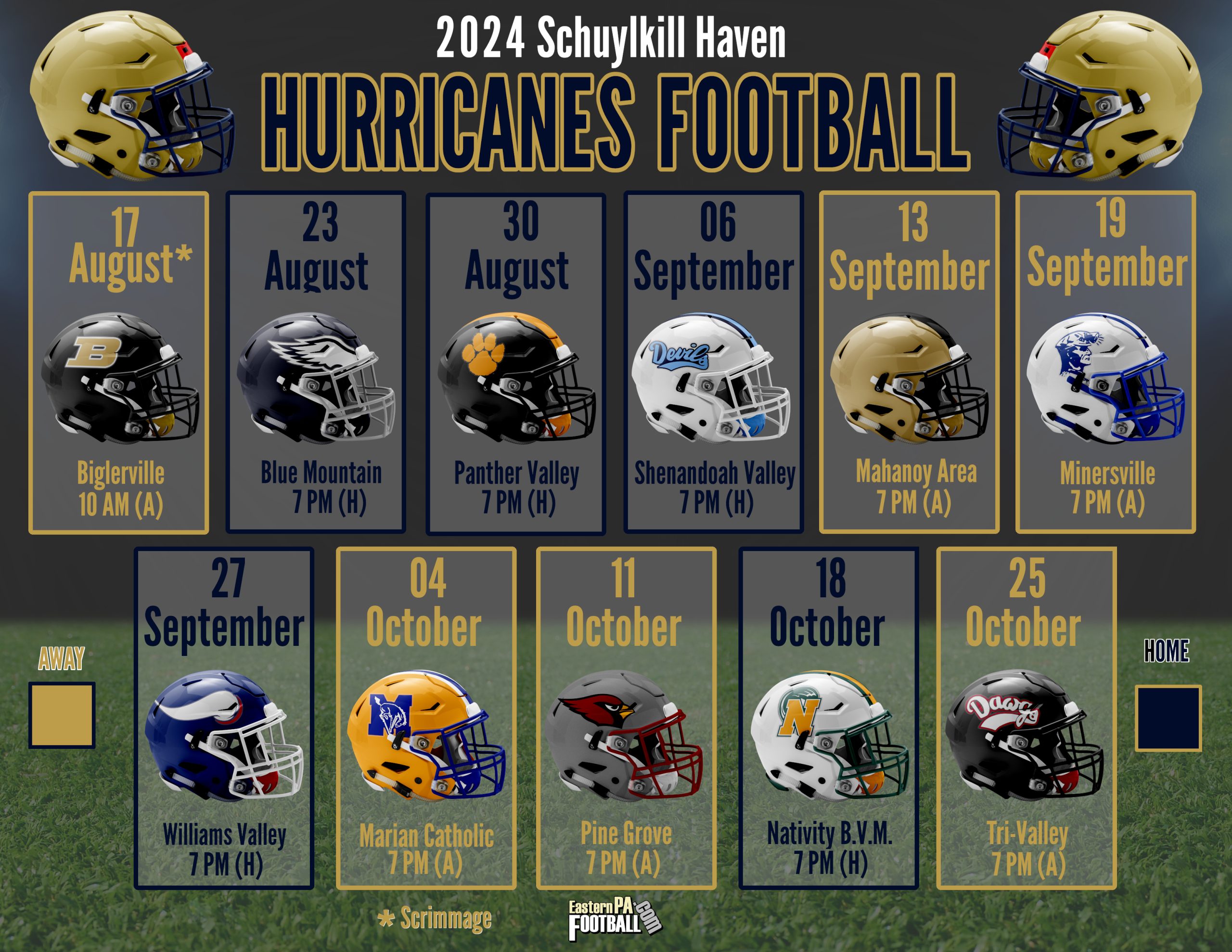 Schuylkill Haven Hurricanes - 2024 Varsity Football Schedule