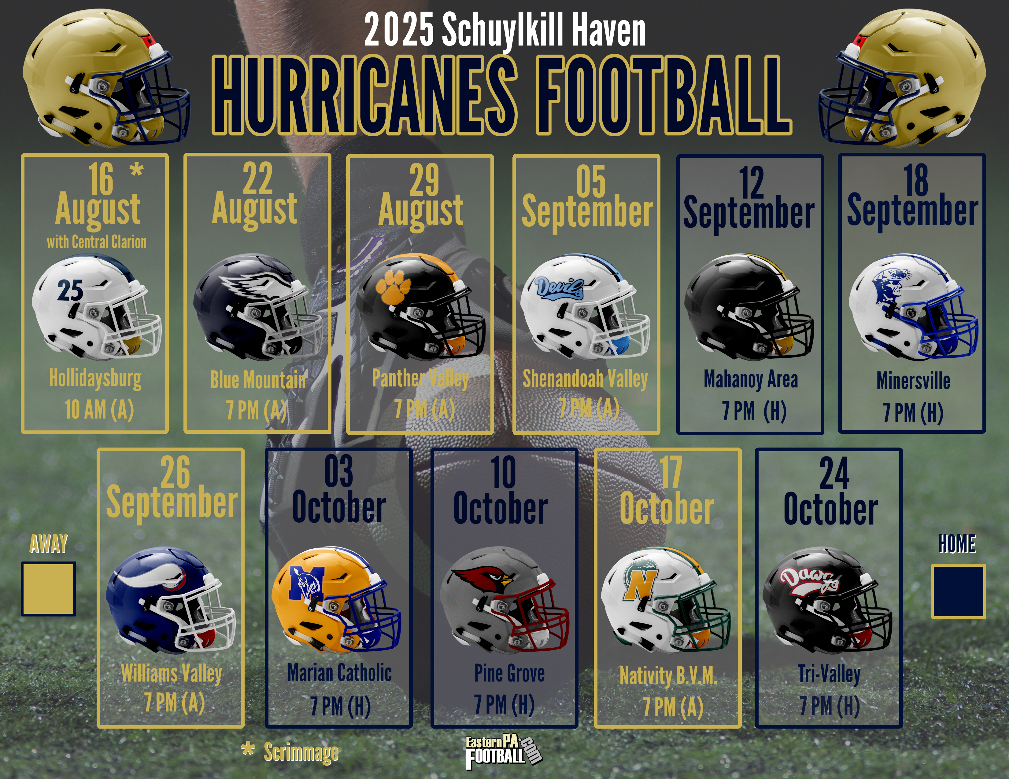 Schuylkill Haven Hurricanes - 2025 Varsity Football Schedule