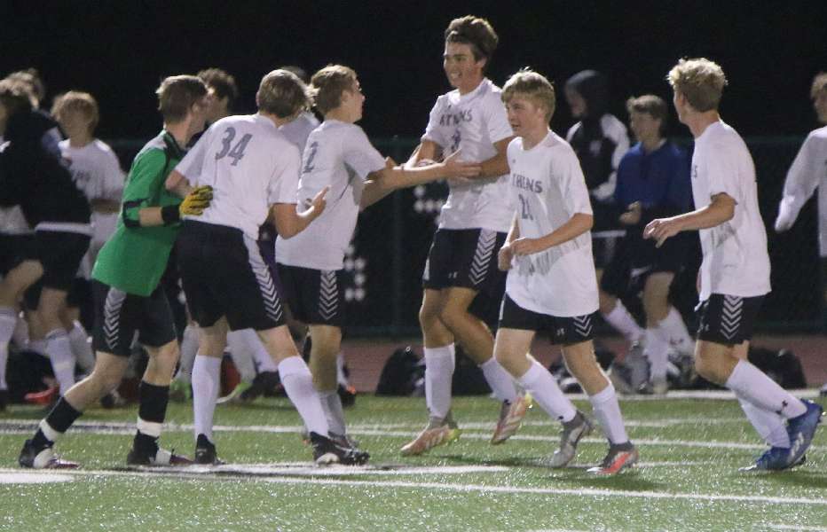 HUGHEY'S GAME-WINNER IN FINAL MINUTE LIFTS ATHENS TO 2-1 WIN OVER WELLSBORO, AND INTO FIRST PLACE