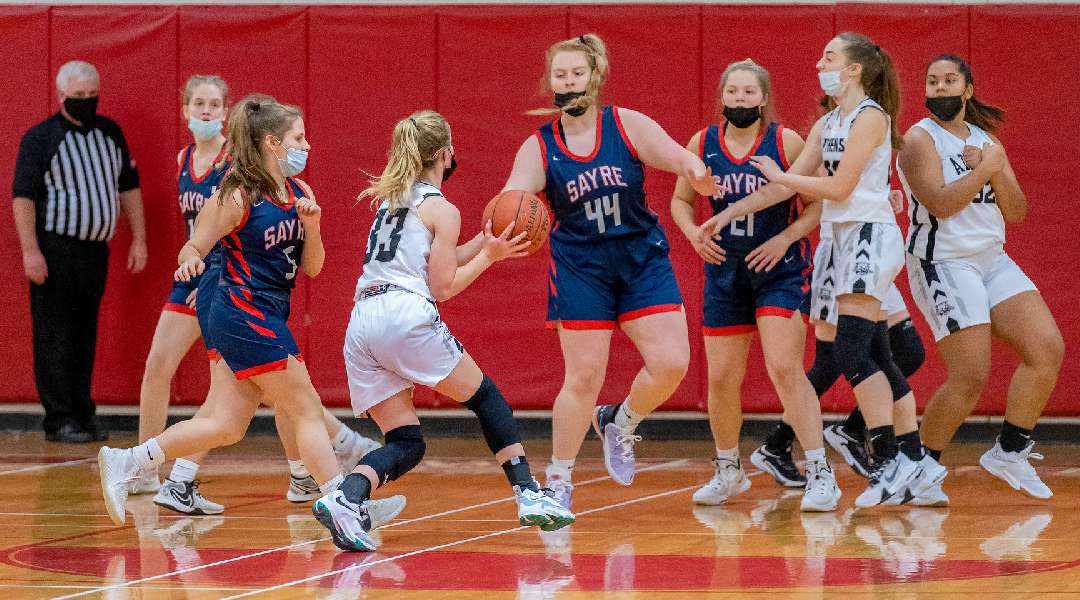 SHORT-HANDED ATHENS ROLLS OVER SAYRE IN CONSOLATION GAME OF VALLEY CHRISTMAS TOURNAMENT