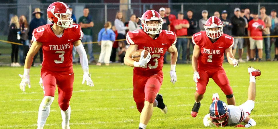 Trojans Cruise To 84-12 Win Over Sayre In Season Opener