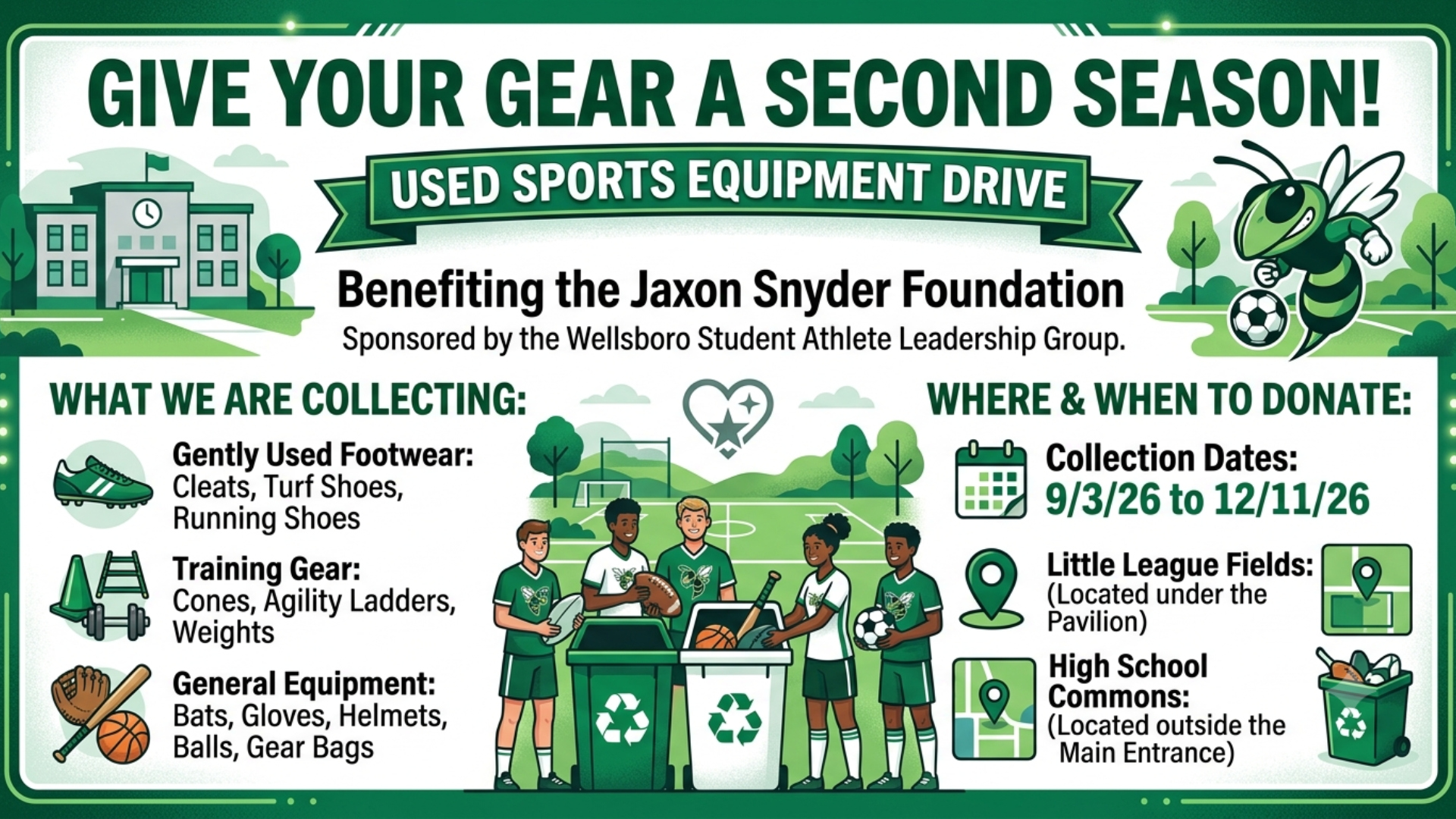 Wellsboro Student Athlete Leadership Group Holding Used Sports Equipment Drive To Benefit The Jaxon Snyder Foundation