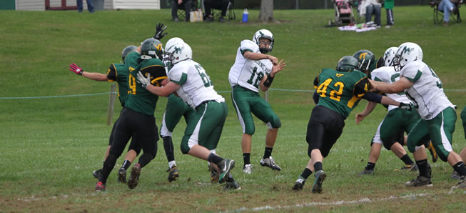 Athens overpowers Wellsboro football.