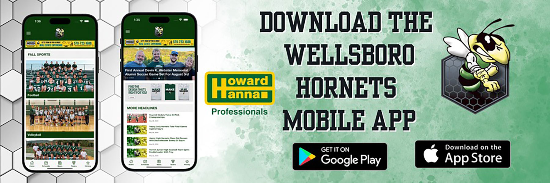 Circle W Sports, Howard Hanna Professionals Launch New Wellsboro Hornets Mobile App