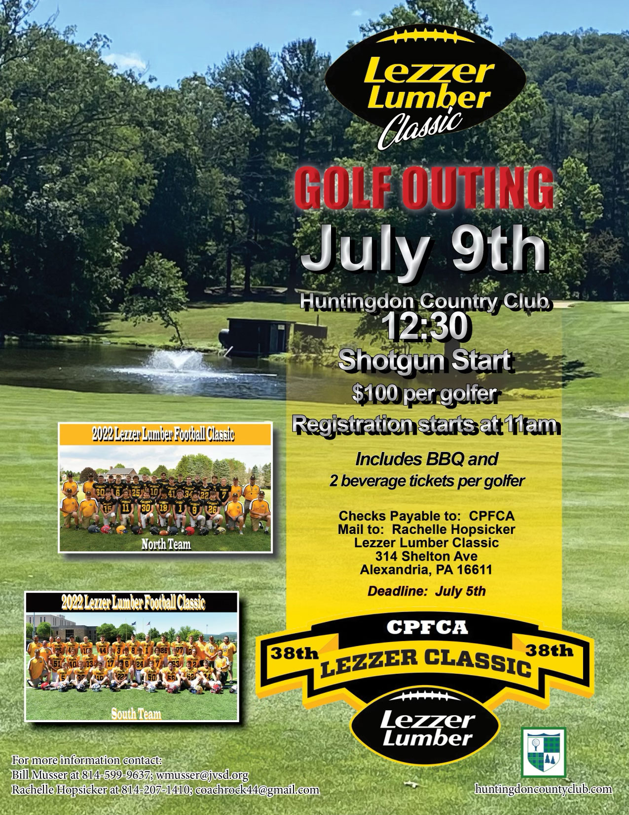 2023 Lezzer Lumber Classic Golf Outing: July 9th at Huntingdon County Club