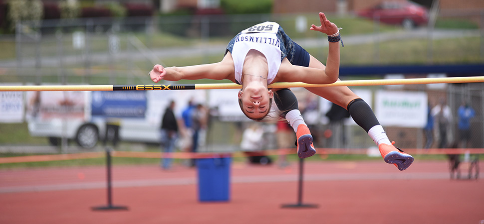 Williamson's Charly Slusser clears the bar to finish 2nd at the 2021 PIAA Track & Field Championships
