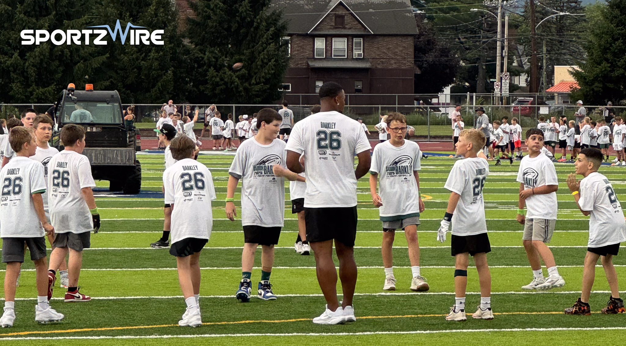 Super Bowl Champ Saquon Barkley Hosts Youth Football Camp in Scranton