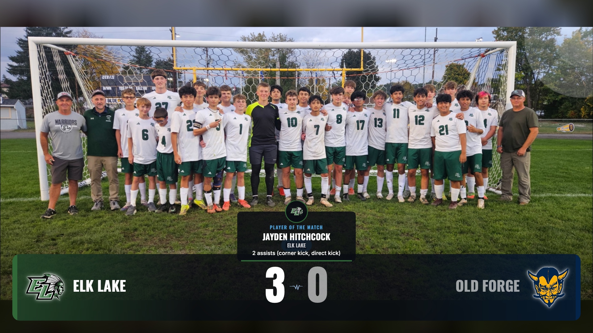 Elk Lake Boys Soccer Shuts Out Old Forge 3-0 to Win League Title