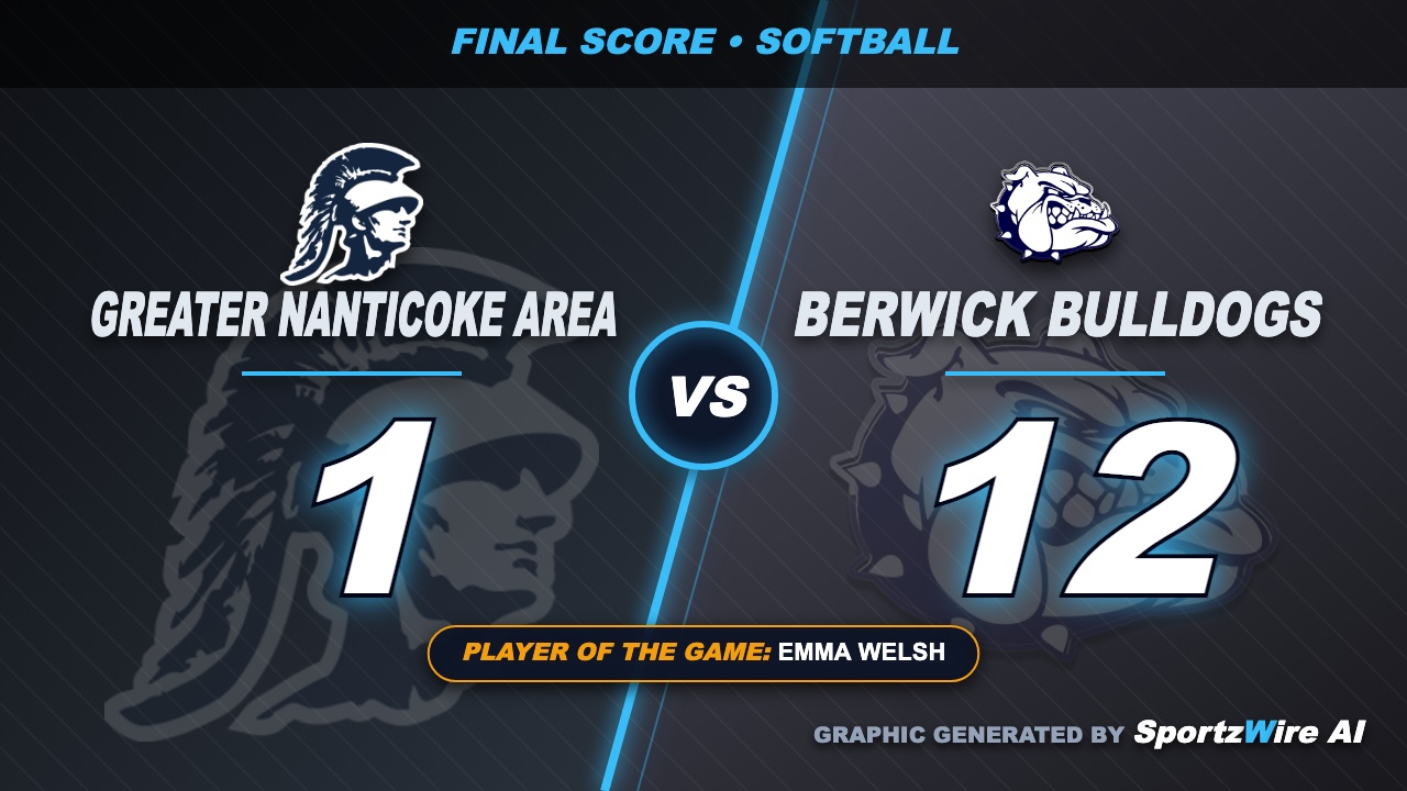 Berwick Softball Dominates Greater Nanticoke Area in Mercy Rule Victory