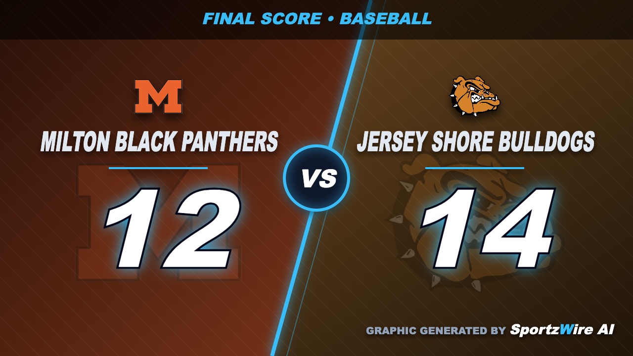 Baseball: Jersey Shore with the Victory over Milton 14-12