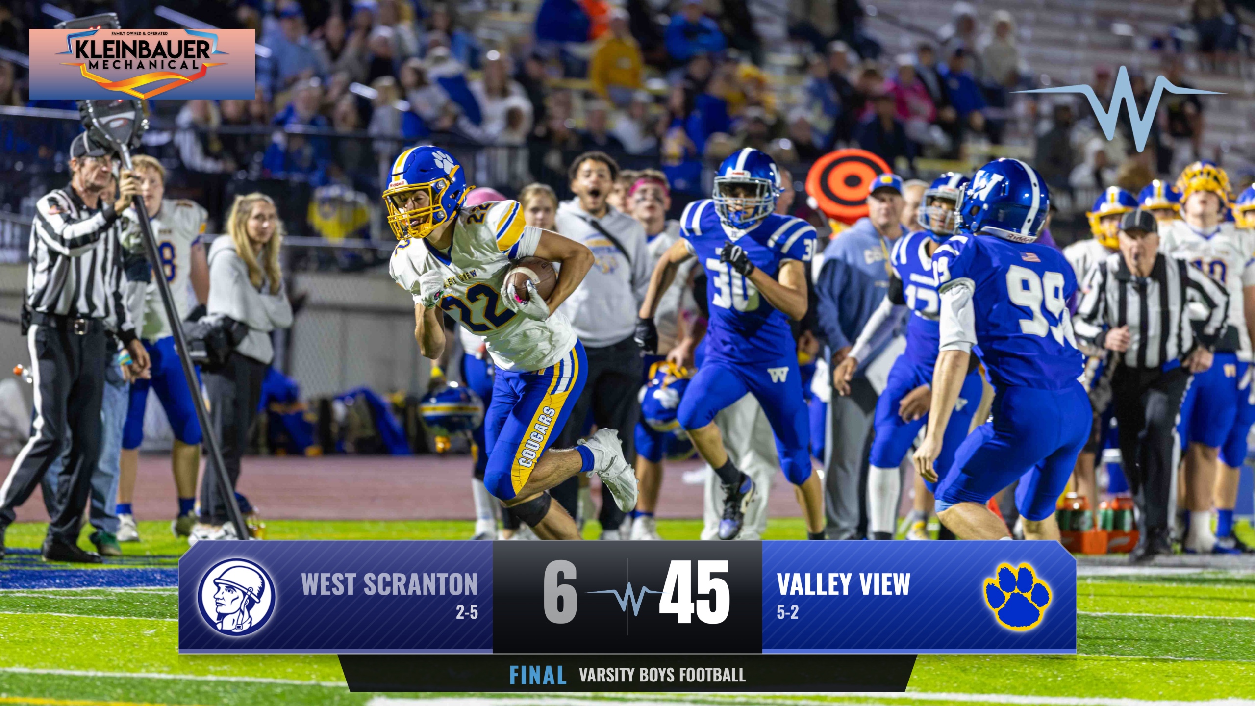 Valley View Football Cruises Past West Scranton Invaders
